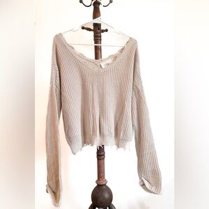 Jessica Simpson Taupe V-Neck Sweater